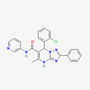 molecular formula C24H19ClN6O B11591003 7-(2-chlorophenyl)-5-methyl-2-phenyl-N-(pyridin-3-yl)-4,7-dihydro[1,2,4]triazolo[1,5-a]pyrimidine-6-carboxamide 