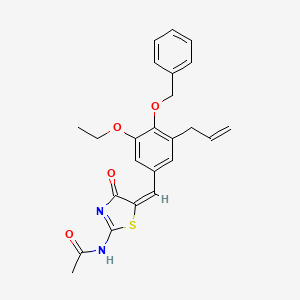 molecular formula C24H24N2O4S B11591061 N-{(5E)-5-[4-(benzyloxy)-3-ethoxy-5-(prop-2-en-1-yl)benzylidene]-4-oxo-4,5-dihydro-1,3-thiazol-2-yl}acetamide 