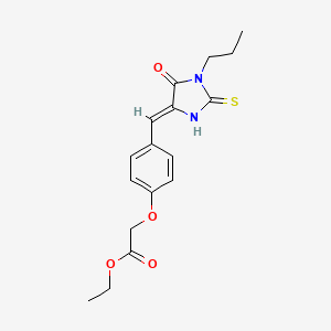 molecular formula C17H20N2O4S B11591195 ethyl {4-[(Z)-(5-oxo-1-propyl-2-thioxoimidazolidin-4-ylidene)methyl]phenoxy}acetate 