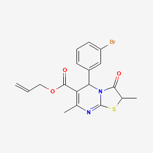 molecular formula C18H17BrN2O3S B11591214 prop-2-en-1-yl 5-(3-bromophenyl)-2,7-dimethyl-3-oxo-2,3-dihydro-5H-[1,3]thiazolo[3,2-a]pyrimidine-6-carboxylate 