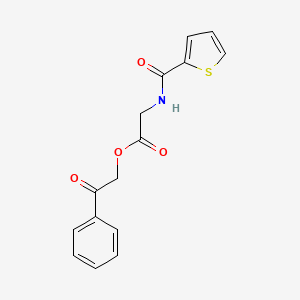 molecular formula C15H13NO4S B11591288 phenacyl 2-(thiophene-2-carbonylamino)acetate 