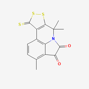 molecular formula C15H11NO2S3 B11591402 3,7,7-Trimethyl-10-thioxo-7,10-dihydro[1,2]dithiolo[3,4-c]pyrrolo[3,2,1-ij]quinoline-4,5-dione 