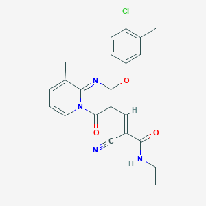 molecular formula C22H19ClN4O3 B11591410 (2E)-3-[2-(4-chloro-3-methylphenoxy)-9-methyl-4-oxo-4H-pyrido[1,2-a]pyrimidin-3-yl]-2-cyano-N-ethylprop-2-enamide 