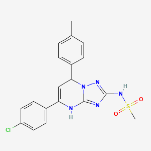 molecular formula C19H18ClN5O2S B11591417 N-[5-(4-chlorophenyl)-7-(4-methylphenyl)-4,7-dihydro[1,2,4]triazolo[1,5-a]pyrimidin-2-yl]methanesulfonamide 