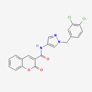 molecular formula C20H13Cl2N3O3 B11591663 N-[1-(3,4-dichlorobenzyl)-1H-pyrazol-4-yl]-2-oxo-2H-chromene-3-carboxamide 