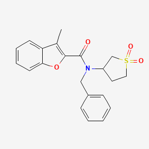 molecular formula C21H21NO4S B11591885 N-benzyl-N-(1,1-dioxidotetrahydrothiophen-3-yl)-3-methyl-1-benzofuran-2-carboxamide 