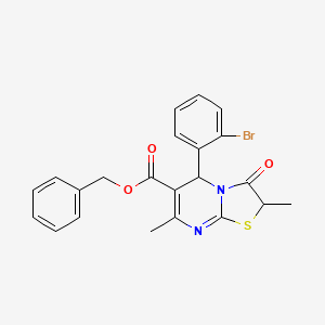 molecular formula C22H19BrN2O3S B11592084 benzyl 5-(2-bromophenyl)-2,7-dimethyl-3-oxo-2,3-dihydro-5H-[1,3]thiazolo[3,2-a]pyrimidine-6-carboxylate 