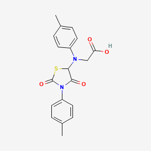 molecular formula C19H18N2O4S B11592681 N-(4-methylphenyl)-N-[3-(4-methylphenyl)-2,4-dioxo-1,3-thiazolidin-5-yl]glycine 