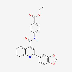 molecular formula C26H20N2O5 B11593012 Ethyl 4-({[2-(1,3-benzodioxol-5-yl)quinolin-4-yl]carbonyl}amino)benzoate 