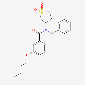 molecular formula C22H27NO4S B11593092 N-benzyl-3-butoxy-N-(1,1-dioxidotetrahydrothiophen-3-yl)benzamide 
