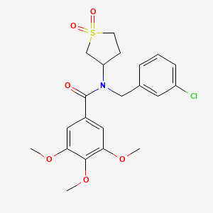 molecular formula C21H24ClNO6S B11593142 N-(3-chlorobenzyl)-N-(1,1-dioxidotetrahydrothiophen-3-yl)-3,4,5-trimethoxybenzamide 