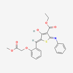 molecular formula C23H21NO6S B11593210 ethyl (5Z)-5-[2-(2-methoxy-2-oxoethoxy)benzylidene]-4-oxo-2-(phenylamino)-4,5-dihydrothiophene-3-carboxylate 