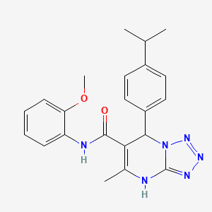 molecular formula C22H24N6O2 B11593382 N-(2-methoxyphenyl)-5-methyl-7-[4-(propan-2-yl)phenyl]-4,7-dihydrotetrazolo[1,5-a]pyrimidine-6-carboxamide 