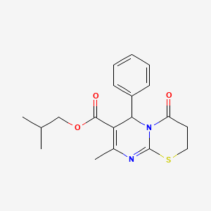 molecular formula C19H22N2O3S B11593556 2-methylpropyl 8-methyl-4-oxo-6-phenyl-2H,3H,4H,6H-pyrimido[2,1-b][1,3]thiazine-7-carboxylate 