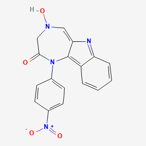molecular formula C17H12N4O4 B11593582 1-(4-nitrophenyl)-3,6-dihydro[1,4]diazepino[6,5-b]indol-2(1H)-one 4-oxide 
