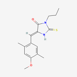 molecular formula C16H20N2O2S B11593777 (5Z)-5-[(4-methoxy-2,5-dimethylphenyl)methylidene]-3-propyl-2-sulfanylideneimidazolidin-4-one 