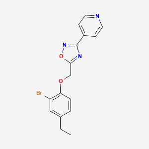 molecular formula C16H14BrN3O2 B11593807 4-{5-[(2-Bromo-4-ethylphenoxy)methyl]-1,2,4-oxadiazol-3-yl}pyridine 