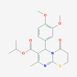 molecular formula C20H24N2O5S B11593834 propan-2-yl 6-(3,4-dimethoxyphenyl)-8-methyl-4-oxo-2H,3H,4H,6H-pyrimido[2,1-b][1,3]thiazine-7-carboxylate 