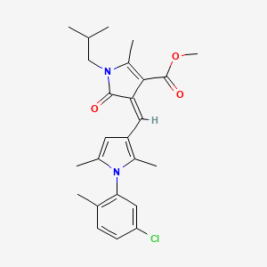 molecular formula C25H29ClN2O3 B11593858 methyl (4Z)-4-{[1-(5-chloro-2-methylphenyl)-2,5-dimethyl-1H-pyrrol-3-yl]methylidene}-2-methyl-1-(2-methylpropyl)-5-oxo-4,5-dihydro-1H-pyrrole-3-carboxylate 