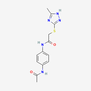 molecular formula C13H15N5O2S B11593927 N-[4-(acetylamino)phenyl]-2-[(5-methyl-4H-1,2,4-triazol-3-yl)sulfanyl]acetamide 