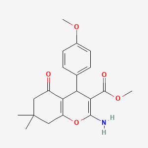 molecular formula C20H23NO5 B11594102 methyl 2-amino-4-(4-methoxyphenyl)-7,7-dimethyl-5-oxo-5,6,7,8-tetrahydro-4H-chromene-3-carboxylate 