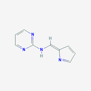 molecular formula C9H8N4 B115945 N-[(Z)-pyrrol-2-ylidenemethyl]pyrimidin-2-amine CAS No. 146882-33-9