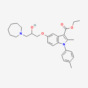 molecular formula C28H36N2O4 B11594862 ethyl 5-[3-(azepan-1-yl)-2-hydroxypropoxy]-2-methyl-1-(4-methylphenyl)-1H-indole-3-carboxylate 