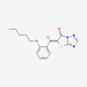 molecular formula C16H17N3O2S B11594980 5-(2-(Pentyloxy)benzylidene)(1,3)thiazolo(3,2-B)(1,2,4)triazol-6(5H)-one CAS No. 617694-58-3