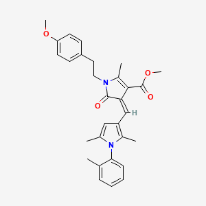 molecular formula C30H32N2O4 B11595027 methyl (4Z)-4-{[2,5-dimethyl-1-(2-methylphenyl)-1H-pyrrol-3-yl]methylidene}-1-[2-(4-methoxyphenyl)ethyl]-2-methyl-5-oxo-4,5-dihydro-1H-pyrrole-3-carboxylate 