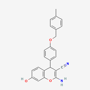 molecular formula C24H20N2O3 B11595406 2-amino-7-hydroxy-4-{4-[(4-methylbenzyl)oxy]phenyl}-4H-chromene-3-carbonitrile 