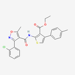 molecular formula C25H21ClN2O4S B11595458 Ethyl 2-({[3-(2-chlorophenyl)-5-methyl-1,2-oxazol-4-yl]carbonyl}amino)-4-(4-methylphenyl)thiophene-3-carboxylate 