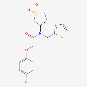 molecular formula C17H18FNO4S2 B11595689 N-(1,1-dioxothiolan-3-yl)-2-(4-fluorophenoxy)-N-(thiophen-2-ylmethyl)acetamide 