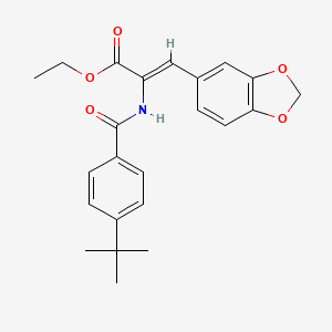 molecular formula C23H25NO5 B11595908 ethyl (2Z)-3-(1,3-benzodioxol-5-yl)-2-{[(4-tert-butylphenyl)carbonyl]amino}prop-2-enoate 