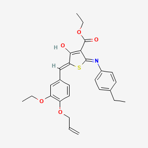 molecular formula C27H29NO5S B11595969 ethyl (5Z)-5-[(3-ethoxy-4-prop-2-enoxyphenyl)methylidene]-2-(4-ethylanilino)-4-oxothiophene-3-carboxylate 