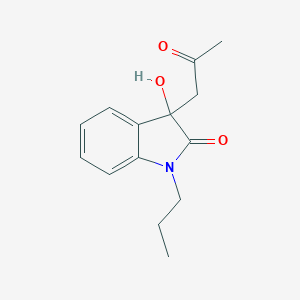 molecular formula C14H17NO3 B011596 3-hydroxy-3-(2-oxopropyl)-1-propyl-1,3-dihydro-2H-indol-2-one CAS No. 107864-79-9
