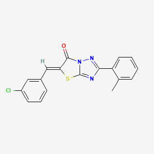 molecular formula C18H12ClN3OS B11596158 (5Z)-5-(3-chlorobenzylidene)-2-(2-methylphenyl)[1,3]thiazolo[3,2-b][1,2,4]triazol-6(5H)-one 