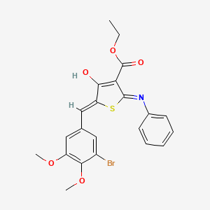 molecular formula C22H20BrNO5S B11596168 ethyl (5Z)-5-(3-bromo-4,5-dimethoxybenzylidene)-4-oxo-2-(phenylamino)-4,5-dihydrothiophene-3-carboxylate 