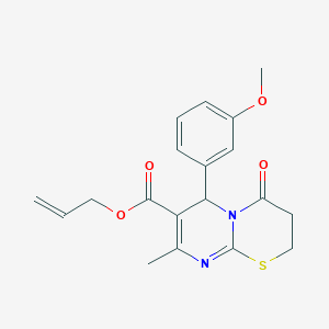 molecular formula C19H20N2O4S B11596292 prop-2-en-1-yl 6-(3-methoxyphenyl)-8-methyl-4-oxo-2H,3H,4H,6H-pyrimido[2,1-b][1,3]thiazine-7-carboxylate 