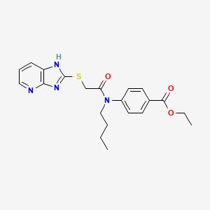 molecular formula C21H24N4O3S B11596403 ethyl 4-{butyl[(3H-imidazo[4,5-b]pyridin-2-ylsulfanyl)acetyl]amino}benzoate 
