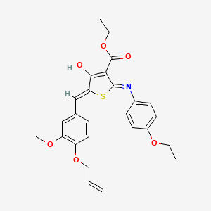 molecular formula C26H27NO6S B11596410 ethyl (5Z)-2-(4-ethoxyanilino)-5-[(3-methoxy-4-prop-2-enoxyphenyl)methylidene]-4-oxothiophene-3-carboxylate 