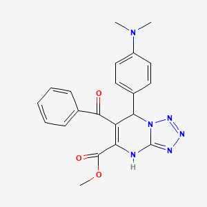 molecular formula C21H20N6O3 B11596535 Methyl 7-[4-(dimethylamino)phenyl]-6-(phenylcarbonyl)-4,7-dihydrotetrazolo[1,5-a]pyrimidine-5-carboxylate 