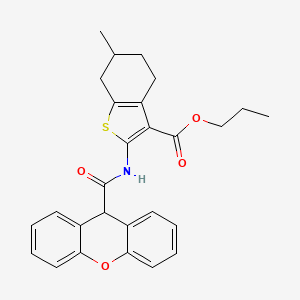 molecular formula C27H27NO4S B11596618 propyl 6-methyl-2-[(9H-xanthen-9-ylcarbonyl)amino]-4,5,6,7-tetrahydro-1-benzothiophene-3-carboxylate 