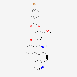 molecular formula C30H23BrN2O4 B11596697 2-Methoxy-4-(9-oxo-7,8,9,10,11,12-hexahydrobenzo[a][4,7]phenanthrolin-8-yl)phenyl 4-bromobenzoate 