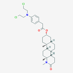 molecular formula C32H46Cl2N2O3 B115968 3-Hydroxy-N-methyl-17-aza-D-homoandrostan-17-one-4-N,N-bis(2-chloroethyl)aminophenylacetate CAS No. 146678-52-6