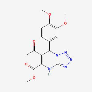 molecular formula C16H17N5O5 B11596833 Methyl 6-acetyl-7-(3,4-dimethoxyphenyl)-4,7-dihydrotetrazolo[1,5-a]pyrimidine-5-carboxylate 