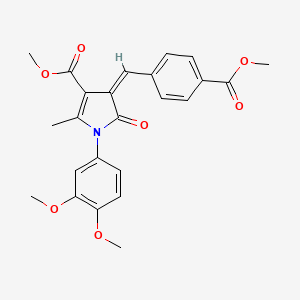 molecular formula C24H23NO7 B11596932 methyl (4Z)-1-(3,4-dimethoxyphenyl)-4-[4-(methoxycarbonyl)benzylidene]-2-methyl-5-oxo-4,5-dihydro-1H-pyrrole-3-carboxylate 