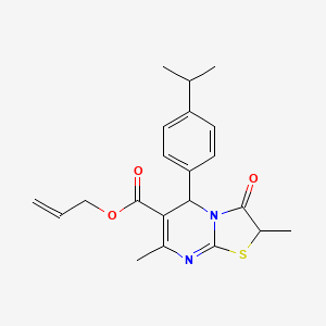 molecular formula C21H24N2O3S B11597067 prop-2-en-1-yl 2,7-dimethyl-3-oxo-5-[4-(propan-2-yl)phenyl]-2,3-dihydro-5H-[1,3]thiazolo[3,2-a]pyrimidine-6-carboxylate 