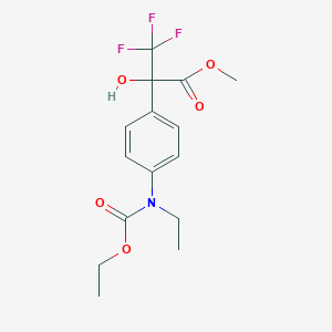 molecular formula C15H18F3NO5 B11597094 Methyl 2-{4-[(ethoxycarbonyl)(ethyl)amino]phenyl}-3,3,3-trifluoro-2-hydroxypropanoate 