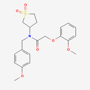 molecular formula C21H25NO6S B11597131 N-(1,1-dioxidotetrahydrothiophen-3-yl)-N-(4-methoxybenzyl)-2-(2-methoxyphenoxy)acetamide 