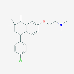 molecular formula C23H30ClNO B115972 2-[[5-(4-chlorophenyl)-7,7-dimethyl-8-methylidene-5,6-dihydronaphthalen-2-yl]oxy]-N,N-dimethylethanamine CAS No. 147241-86-9